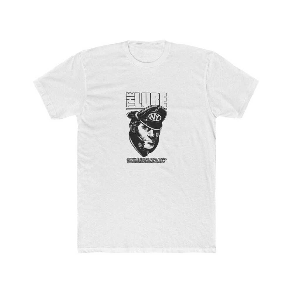 NYC The Lure Leather Uniform Bar Cotton Crew Tee White